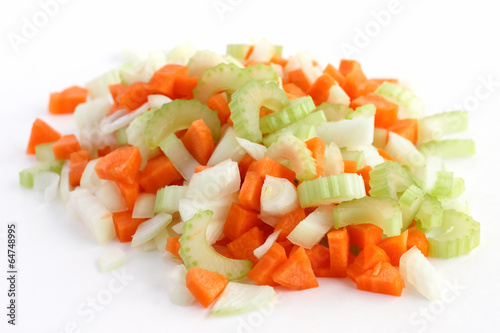 Classic mix of carrots, celery and onion all chopped up