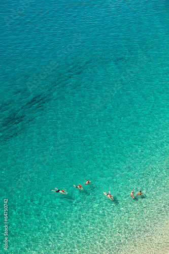 Top view of the beautiful turquoise sea .Calabria - Italy .