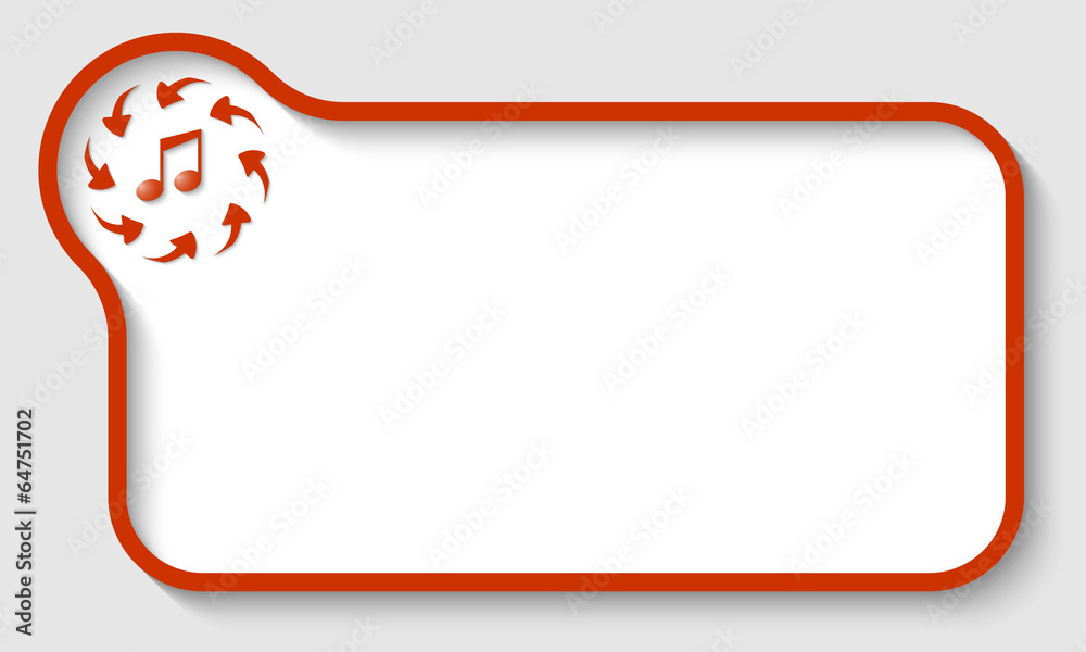 red vector text frame with arrows and music icon red vector text frame with arrows and music icon
