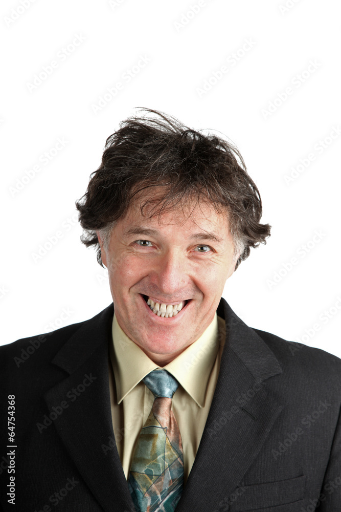 Satisfied buisness man smiling Satisfied buisness man smiling