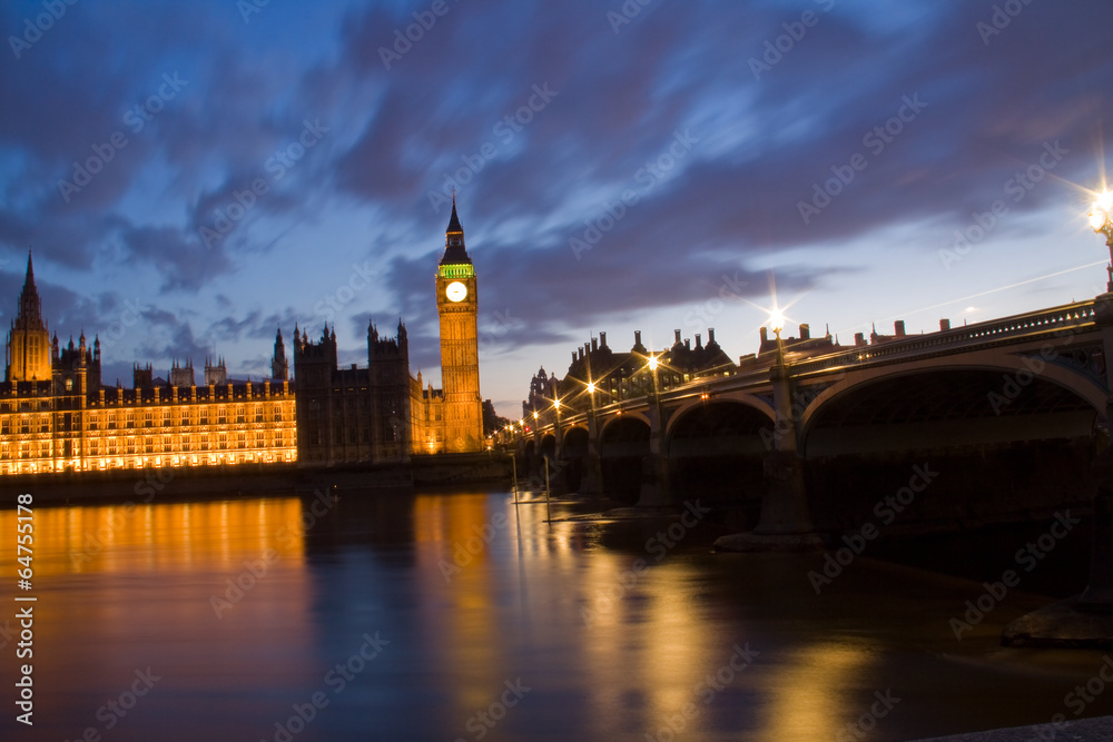 City of Westminster and Big Ben at night