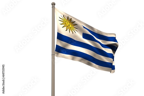 Digitally generated uruguay national flag