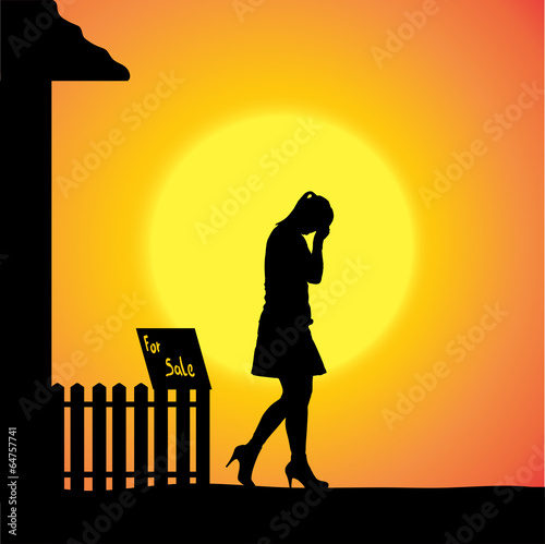 Vector silhouette of woman.