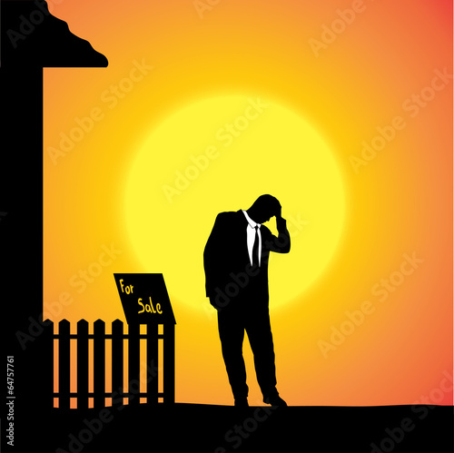 Vector silhouette of man.