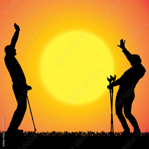 Vector silhouette of a people.
