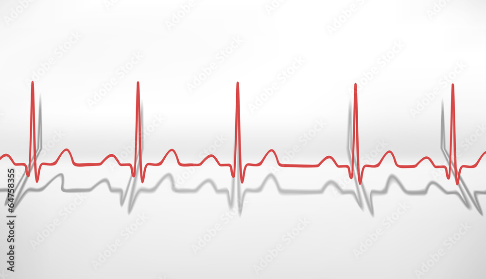 Heartbeat ECG. Volumetric concept. Vector