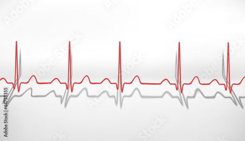 Heartbeat ECG. Volumetric concept. Vector