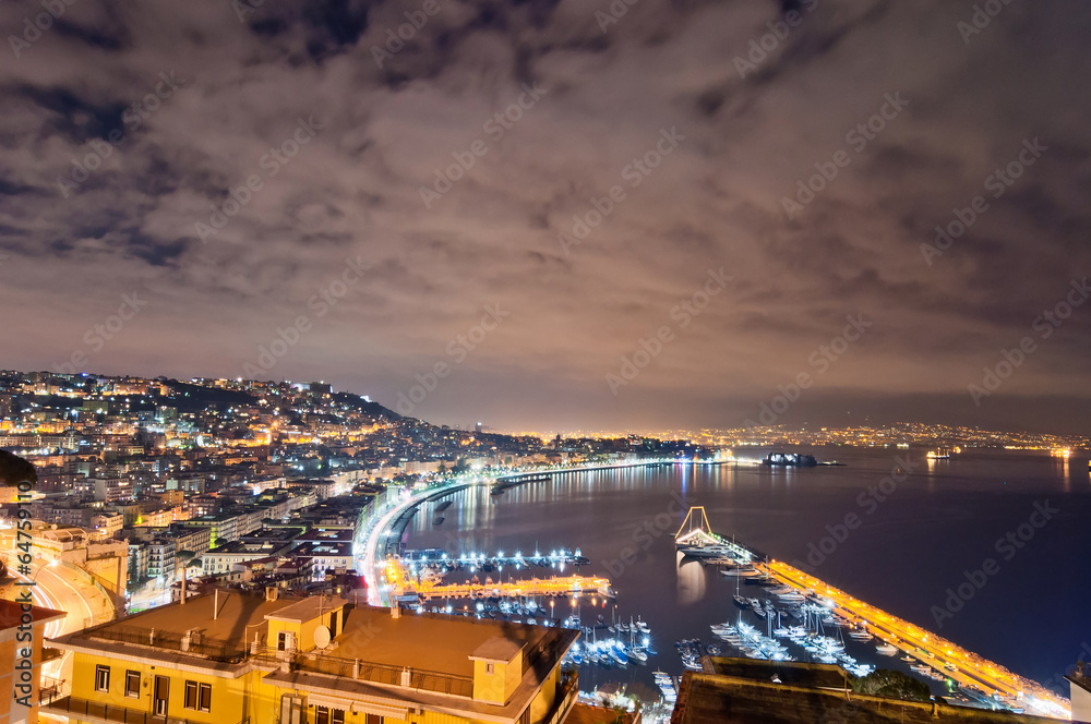 night view of Naples from Posillipo hill
