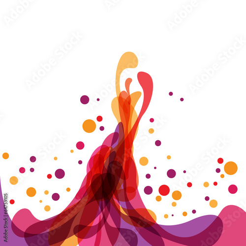 Colored splashes in abstract shape