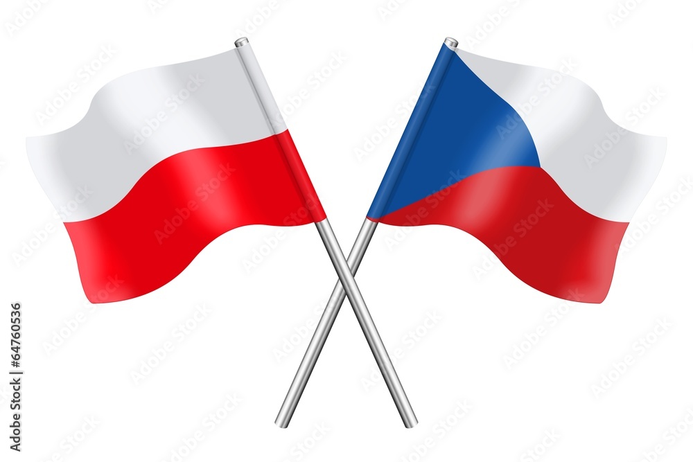 Flags : Poland and Czech Republic