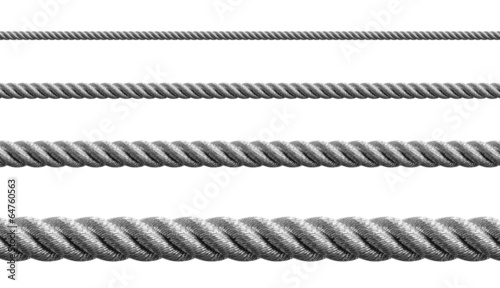 Steel metal hawser set isolated