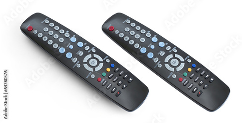 Foto TV set remote control isolated on white with clipping path inclu