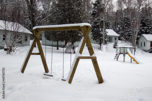 Play equipments in a ski resort, Orangeville, Dufferin County, O