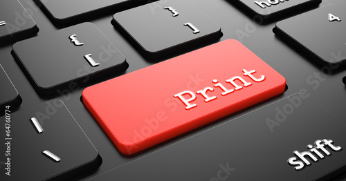 Print on Red Keyboard Button "Enter".