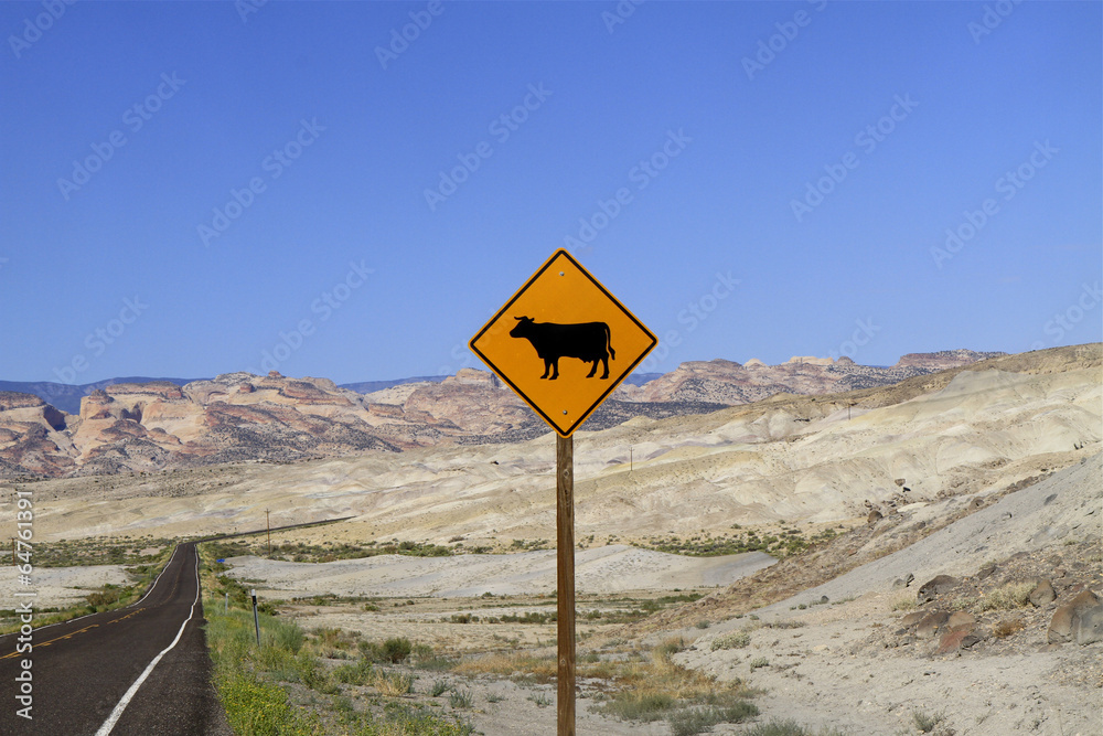 panneau de signalisation vache