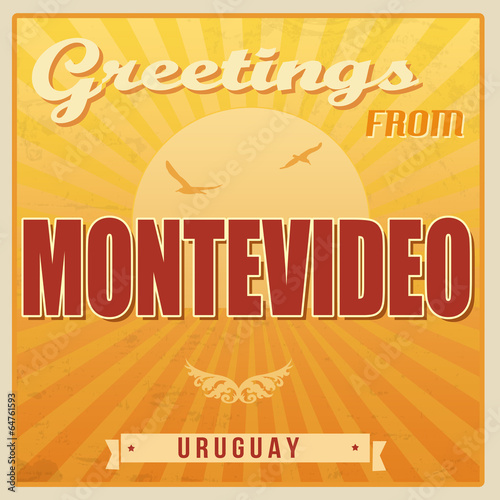 Montevideo, Uruguay vintage poster