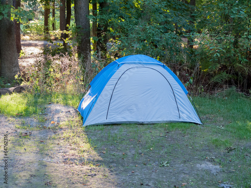 Camping tent in a forest