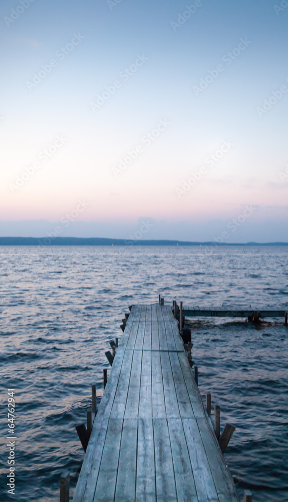 Obraz premium Pier in a bay, Georgian Bay, Tobermory, Ontario, Canada