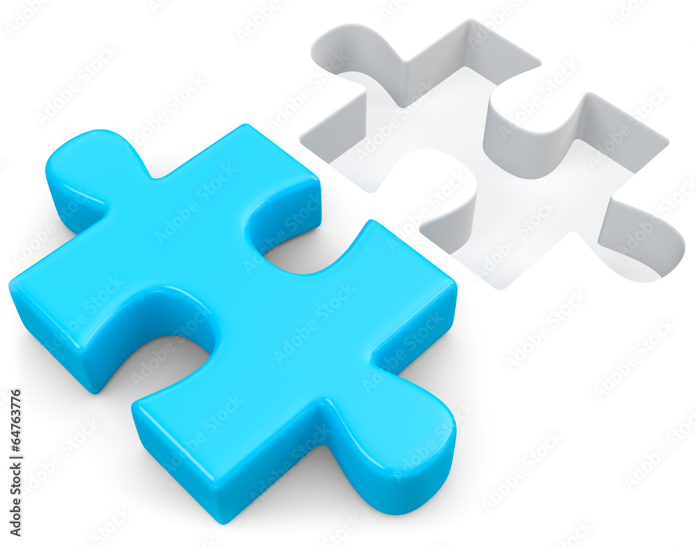 blaues Puzzleteil passend blaues Puzzleteil passend