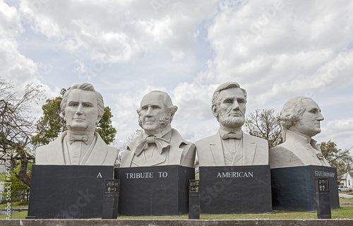 Statues at American Statesmanship Park in Houston, Texas