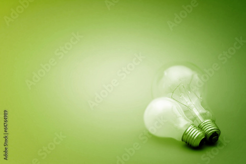 Background with lit lightbulb