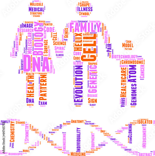 DNA concept vector tag cloud illustration