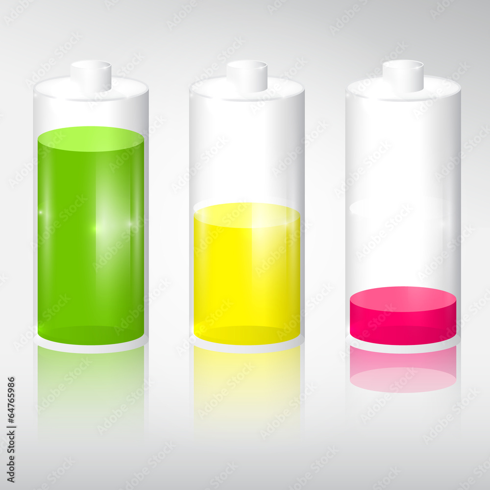 Transparent Battery Life Icon Set Isolated on Grey Background Transparent Battery Life Icon Set Isolated on Grey Background