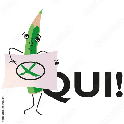 crayon vert,qui,marque d'une crois,figure