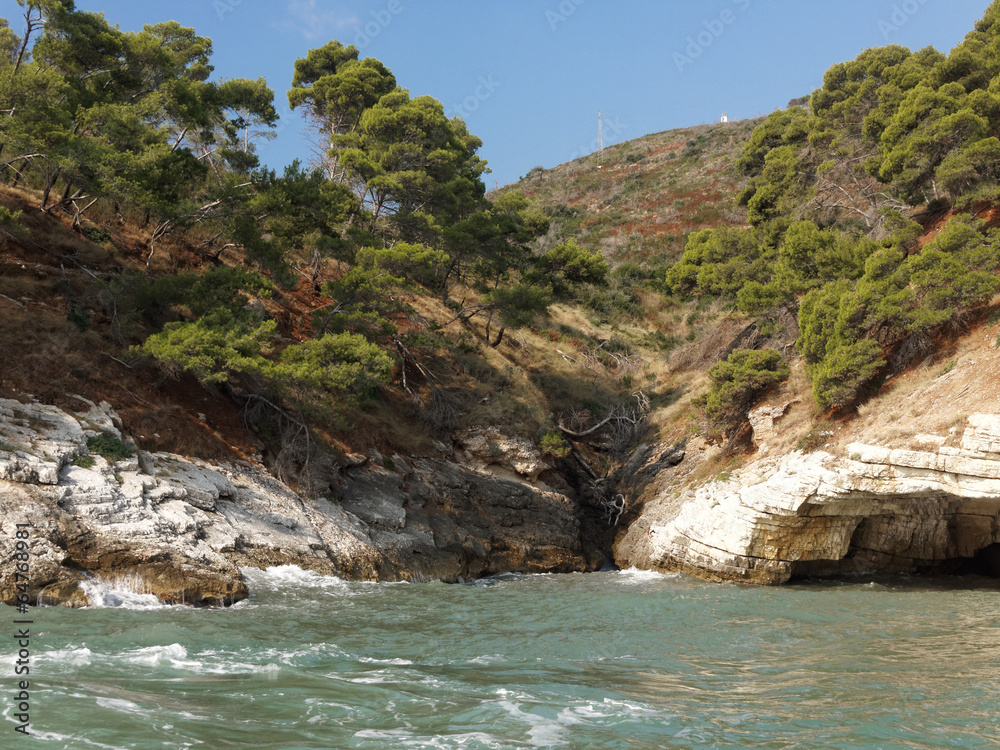 Landscapre of the coast of Gargano Apulia Italy