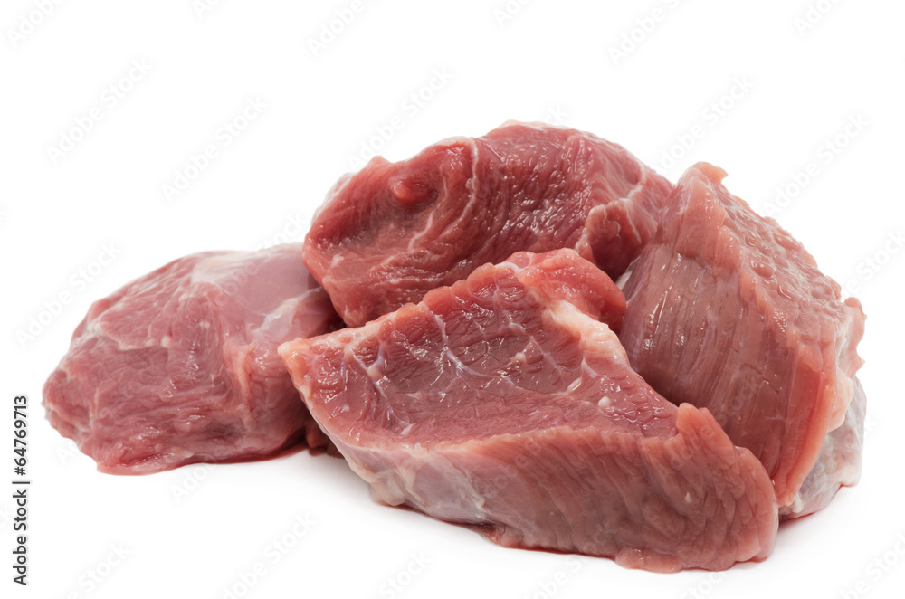 raw meat isolated on white