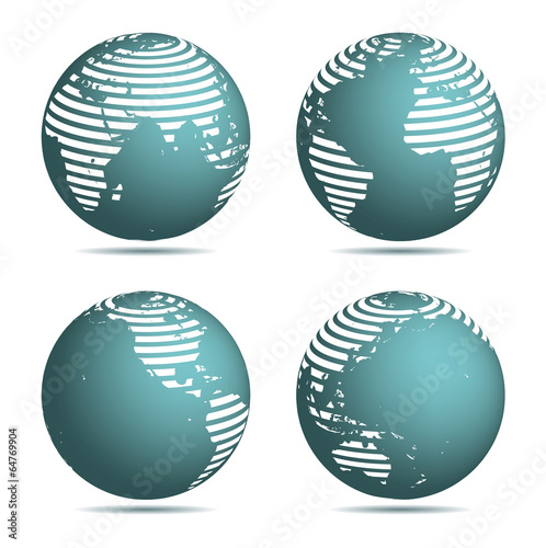 Globe World Map stripe