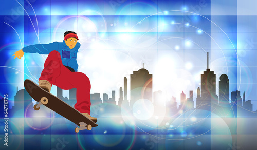 Skateboarder. Vector