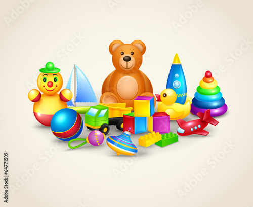 Kids toys composition © Macrovector