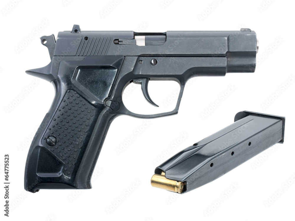 Traumatic pistol isolated on white background