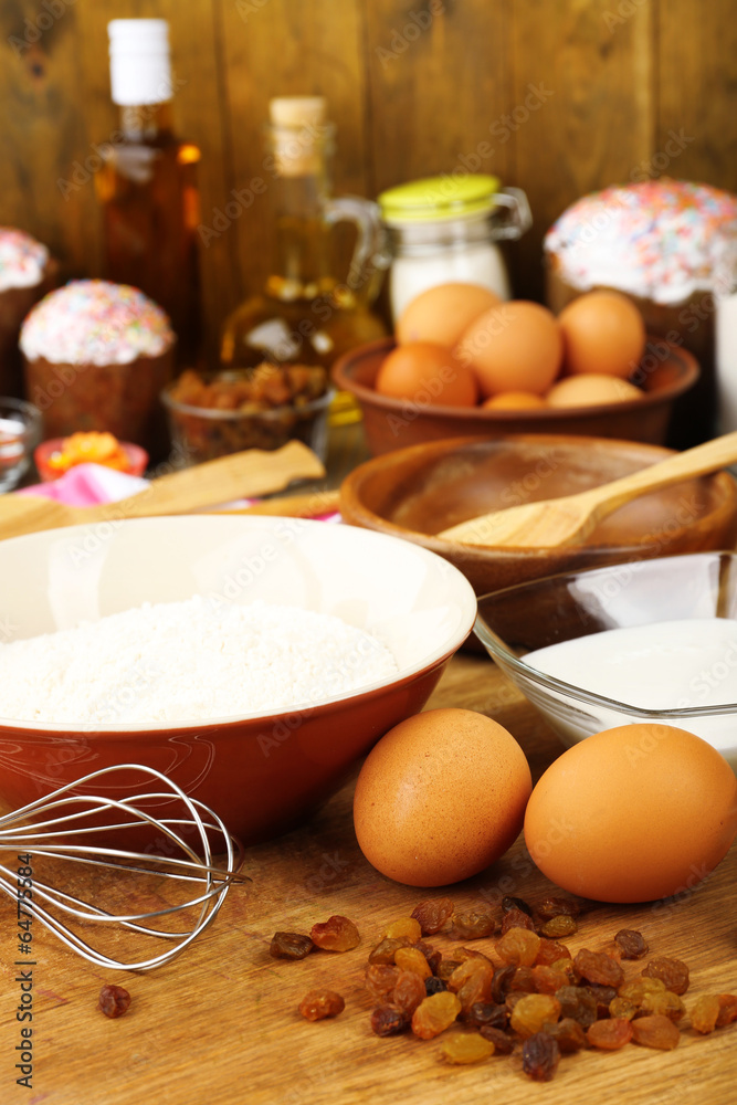 Easter cake preparing in kitchen Easter cake preparing in kitchen