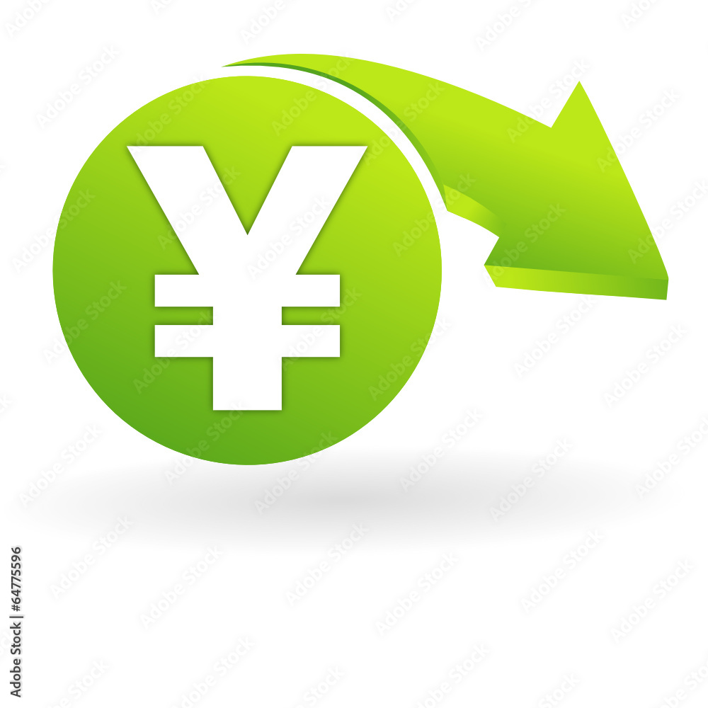 Fototapeta premium yen sur web symbole vert