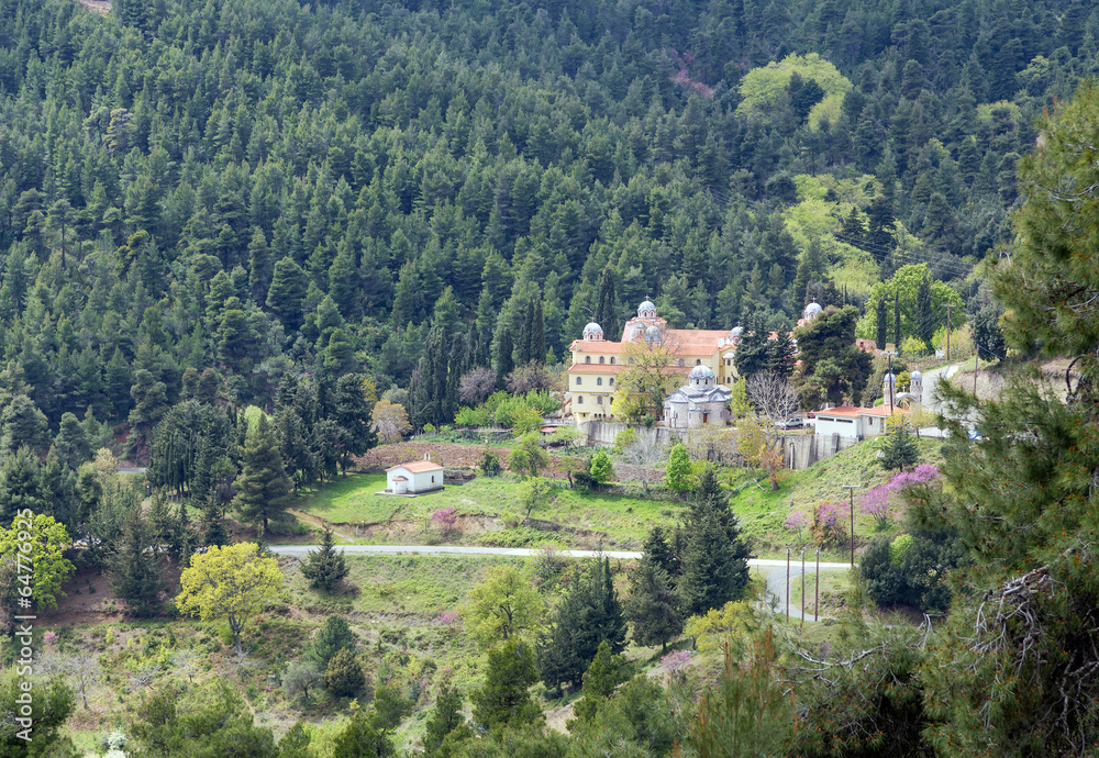 View of Osios David Monastery, Euboea, Greece