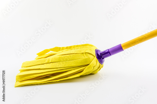 Yellow cleaning mop for floor.