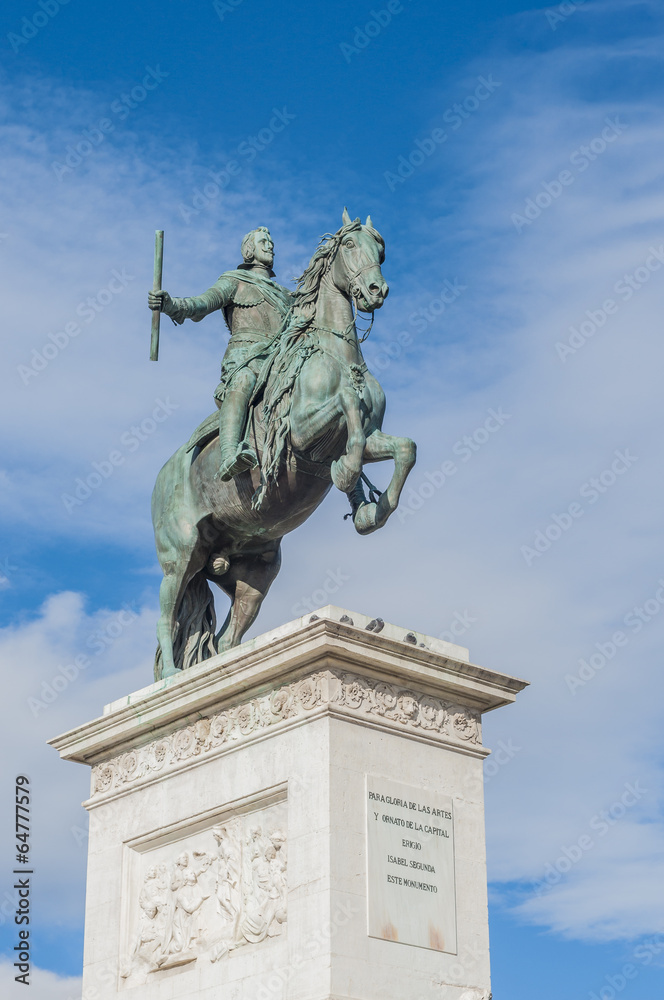 Naklejka premium Monument to Philip IV in Madrid, Spain.