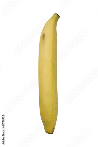 Long and banana straight Banana with isolate white background.