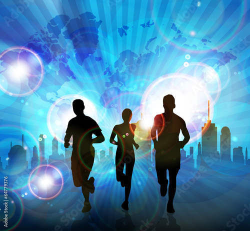 Marathon runner. Vector