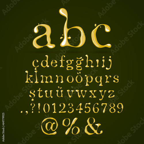 Olive oil alphabet lower case