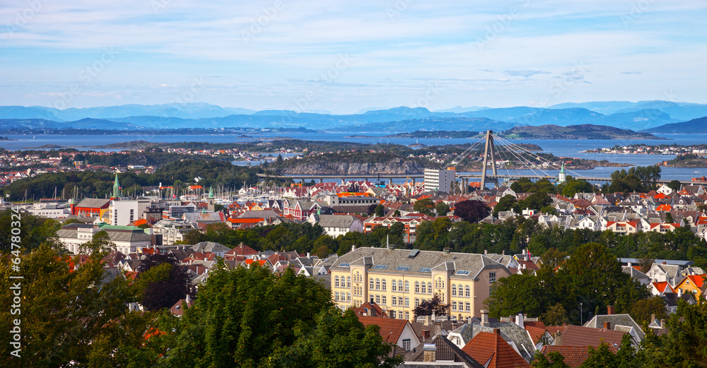 Stavanger, Norway - View of the city from above.
