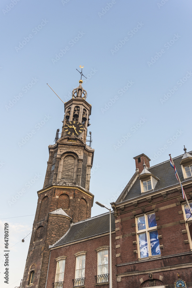 The Munttoren tower in Amsterdam, Netherlands.