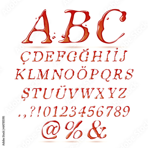 Ketchup alphabet upper case italic