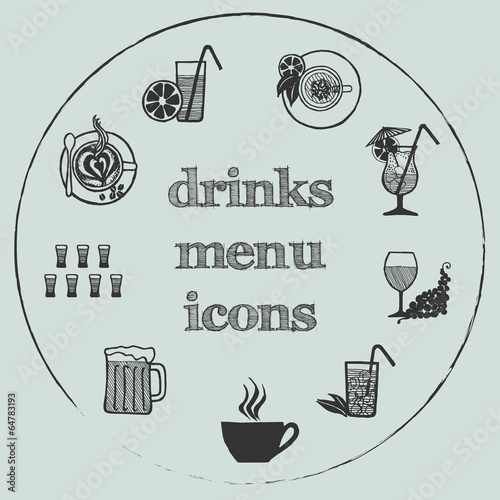 Drinks menu elements - icons set 3