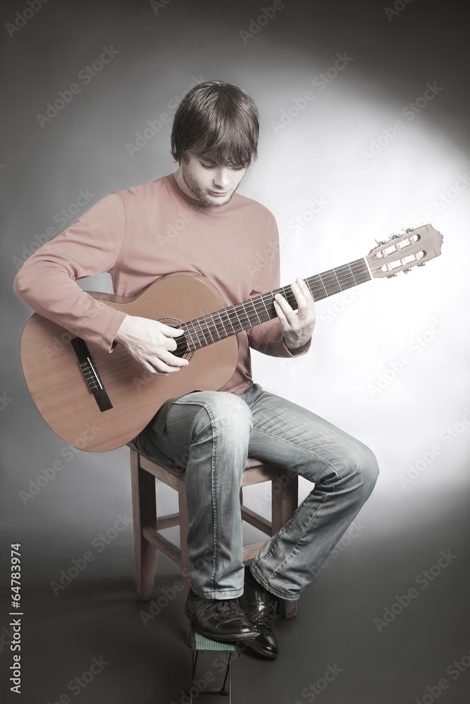 Acoustic guitar player guitarist playing