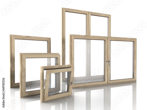 Verschiedene Holzfenster