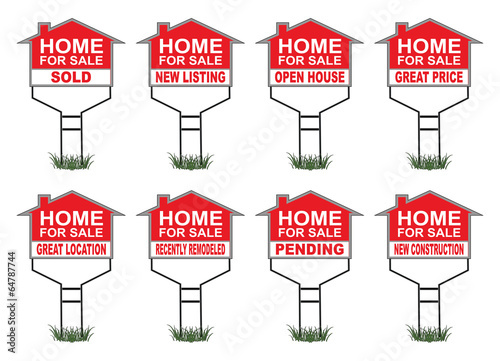Home For Sale Signs With Riders