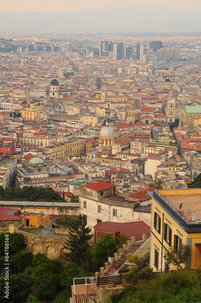 View of Naples City Panorama Italy
